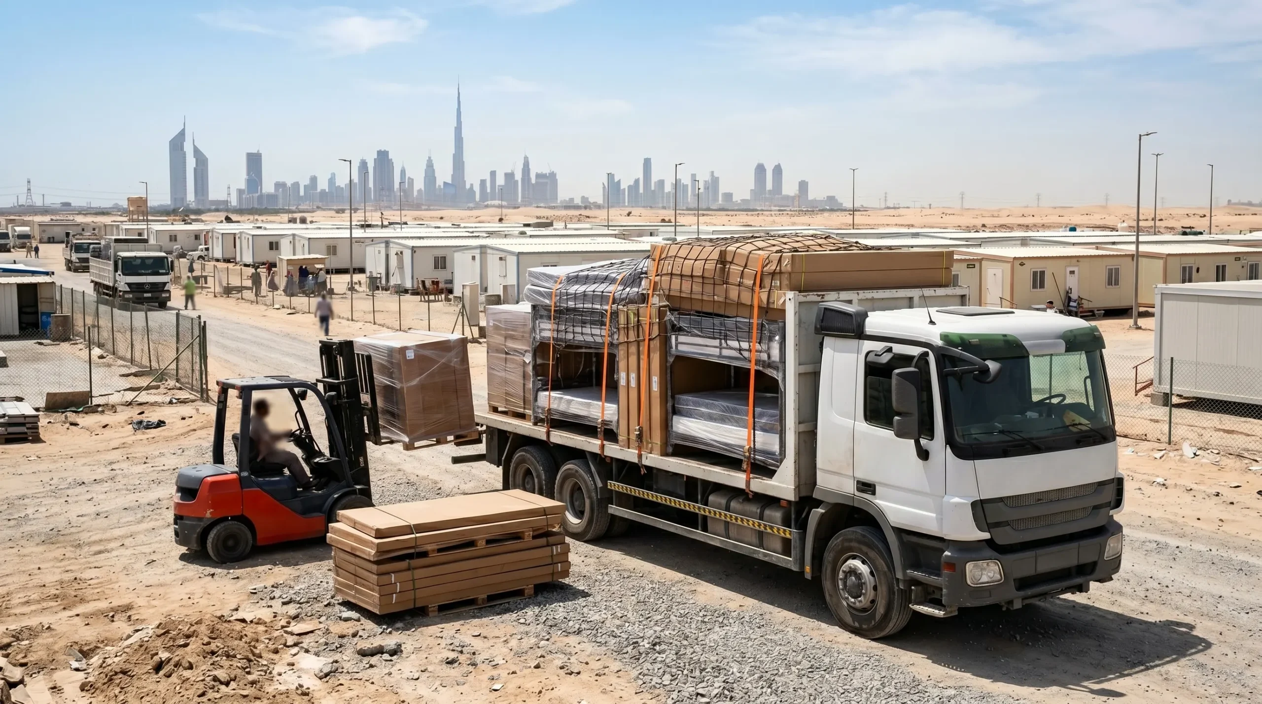 Wholesale labour camp furniture delivery across all UAE Emirates including Dubai Abu Dhabi and Sharjah