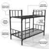 Leo Heavy Duty Steel Bunk Bed Black Dubai UAE