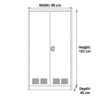 2-Door Metal Filing Cabinet Locker Grey Dubai UAE