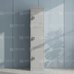 3-Door Steel Locker Grey Labour Camp Dubai