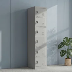 6-Door Steel Locker Grey Dubai UAE