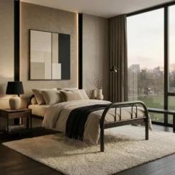 Steel Single Bed Black Dubai UAE
