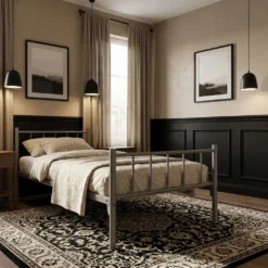 Heavy Duty Steel Single Bed Grey Dubai UAE