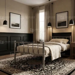 Heavy Duty Steel Single Bed Grey Dubai UAE