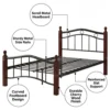 Wooden Steel Bed Mahogany Dubai UAE