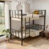 Leo Heavy Duty Steel Bunk Bed Black Dubai UAE