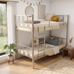 Leo Heavy Duty Steel Bunk Bed Grey Dubai UAE