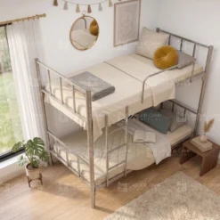 Leo Heavy Duty Steel Bunk Bed Grey Dubai UAE