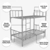 Leo Heavy Duty Steel Bunk Bed Grey Dubai UAE