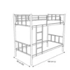 Leo Heavy Duty Steel Bunk Bed Grey Dubai UAE