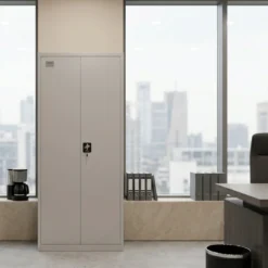 2-Door Metal Filing Cabinet Grey Dubai UAE