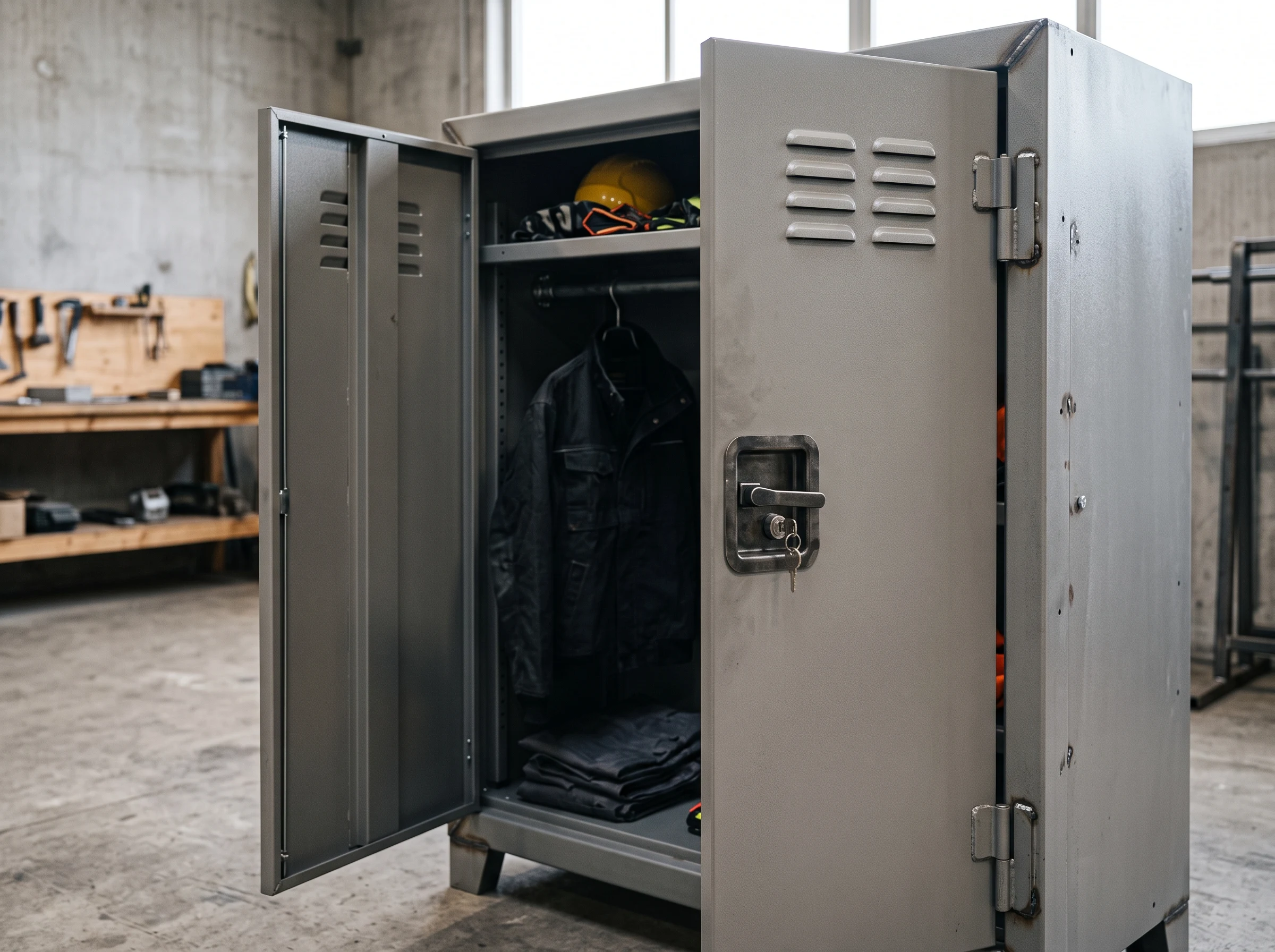 Steel wardrobe features for staff accommodation